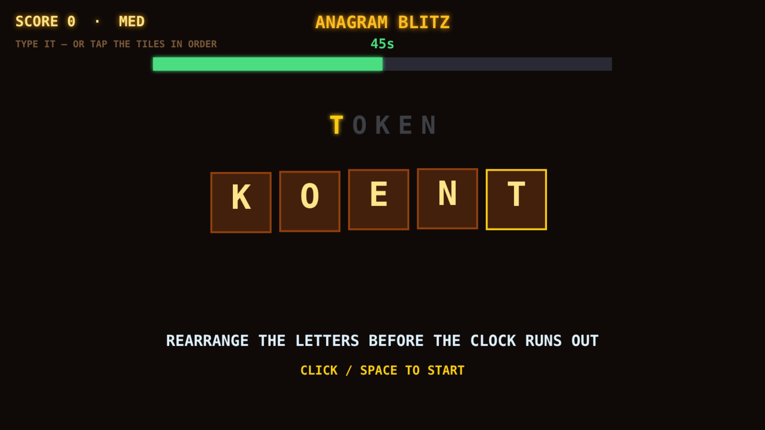 Anagram Blitz screenshot