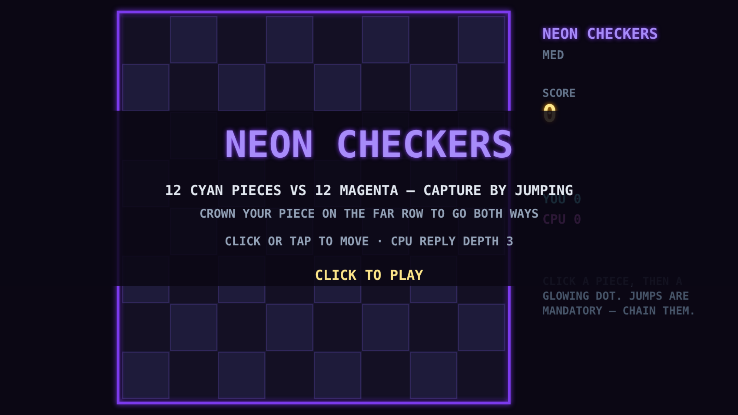 Neon Checkers screenshot